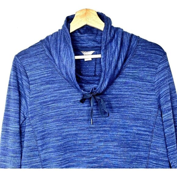 Eddie Bauer Sweater Womens XS Blue Cowl Neck Long Sleeve Gorpcore Pullover - Picture 3 of 14